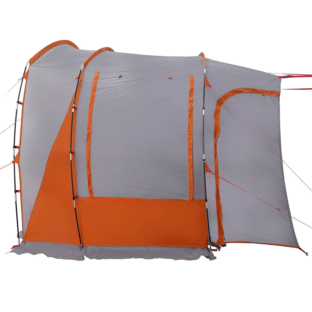 Tenda da Campeggio 4 Persone-Tenda per Escursionismo Grigio e Arancione Impermeabile 543501