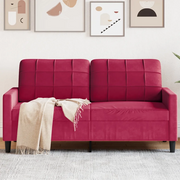 Divano a 2 Posti-Sofa 2 Posti Rosso Vino 140 cm in Velluto 315938