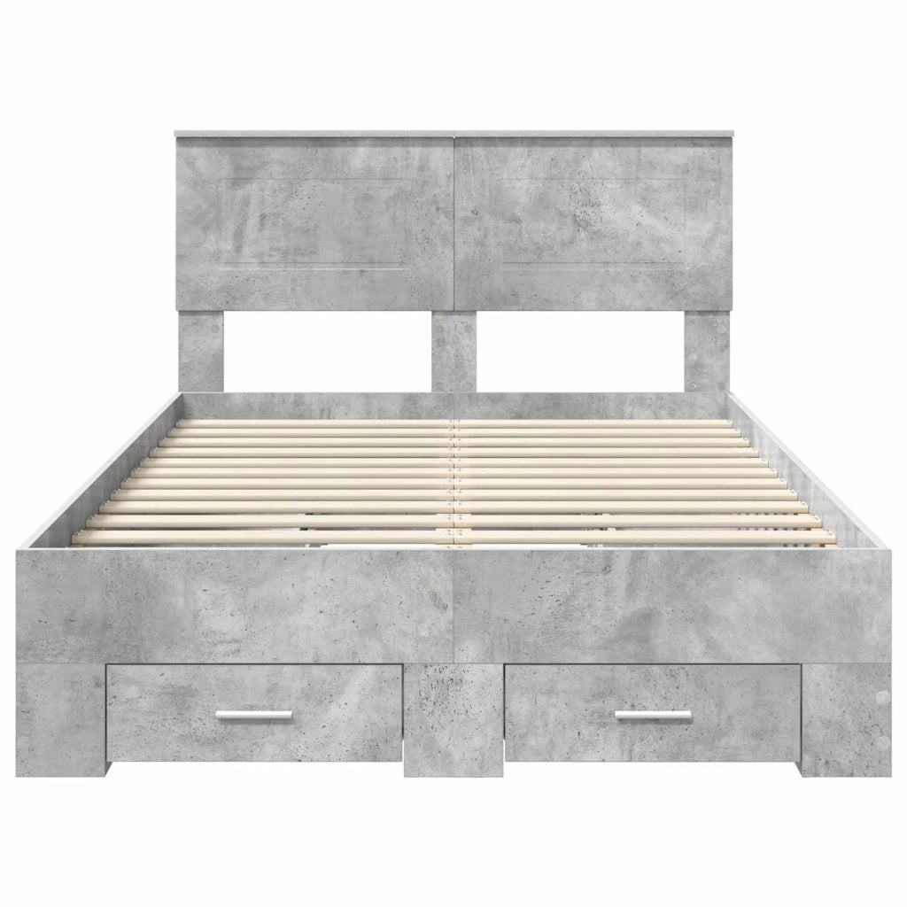 Struttura del letto con testiera Grigio cemento 120 x 190 cm 3408284