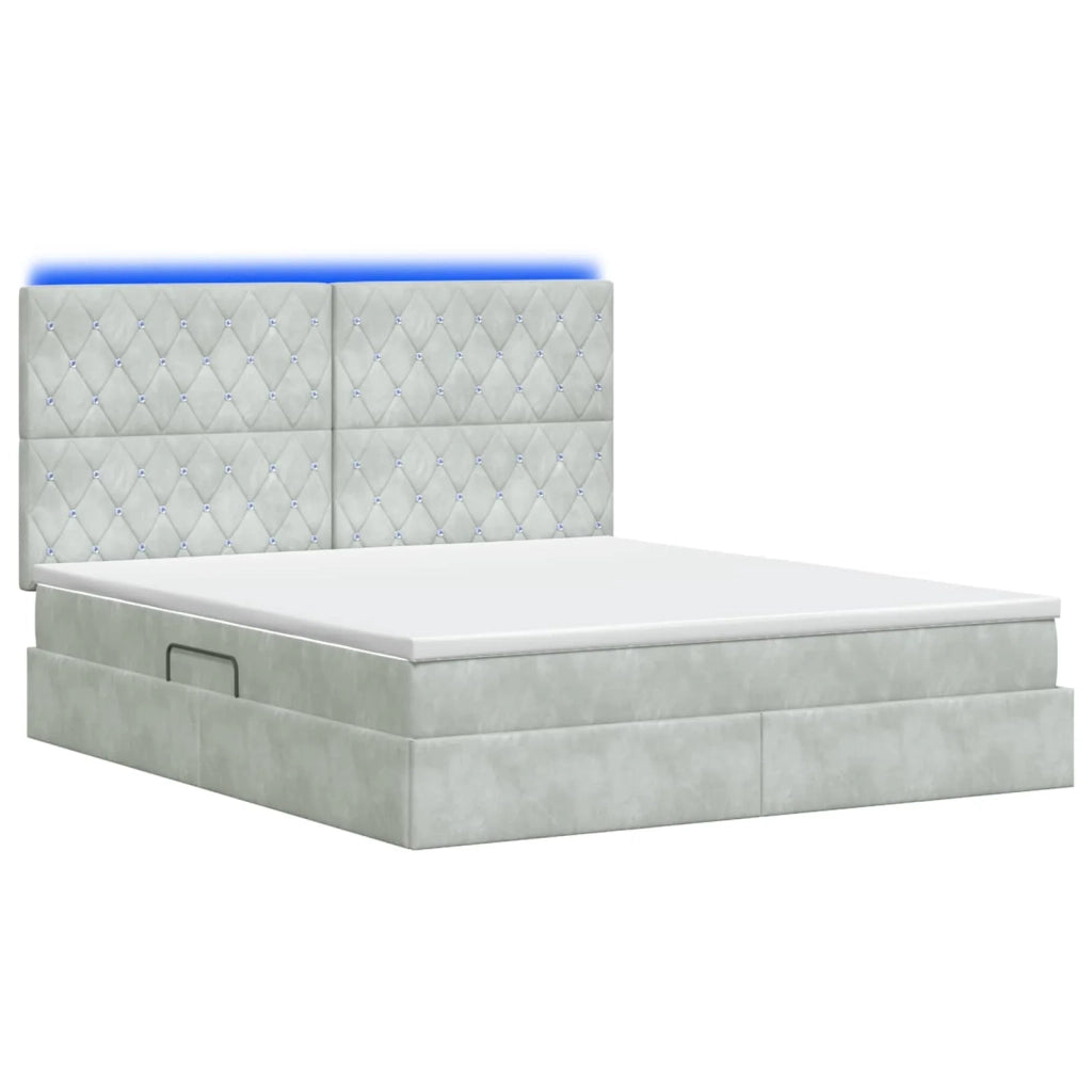 Letto con contenitore LED e materasso Grigio Chiaro 3460080