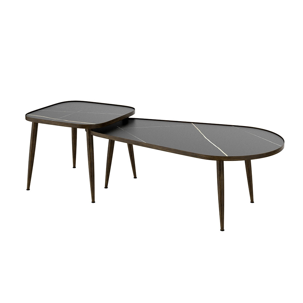 Vicco Set di tavolini Nero 105 x 64,5 cm 2 parti