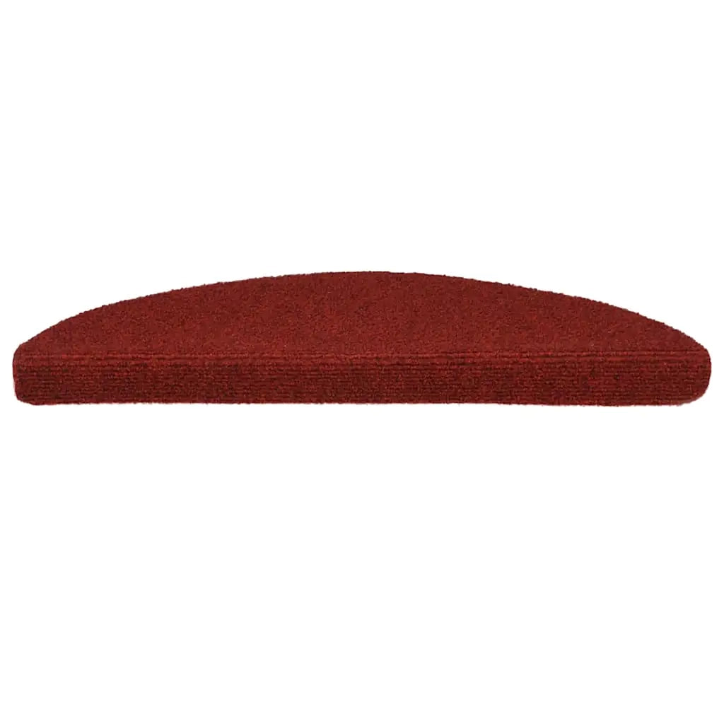 Tappetini per scale autoadesivi 15 pz | Gradini per Scale 56x17x3 cm Bordeaux Rosso Semicircolari