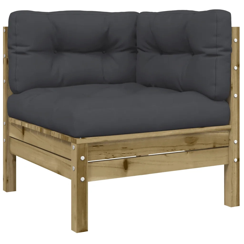 Set Divani da Giardino 9pz con Cuscini Legno Impregnato di Pino 3299635