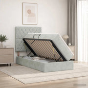 Letto con contenitore LED e materasso Grigio Chiaro 3460050
