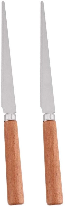 Manico in legno per applicazione di vetro - Strumento per scultura in argilla - Per ceramica e argilla polimero - 2 pezzi - Acciaio inossidabile - Adatto per pentole