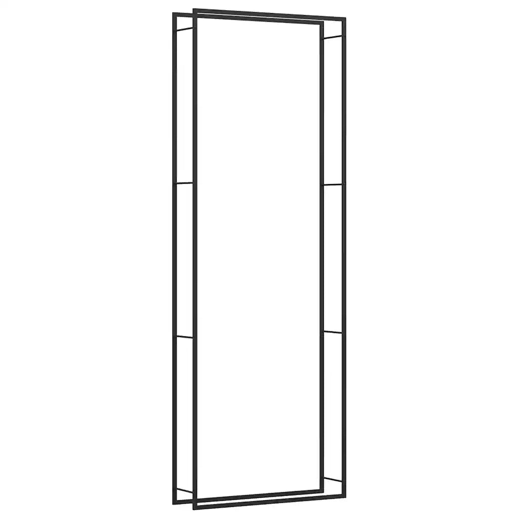 Portalegna-Scaffale per Legna Nero Opaco 110x28x312 cm in Acciaio