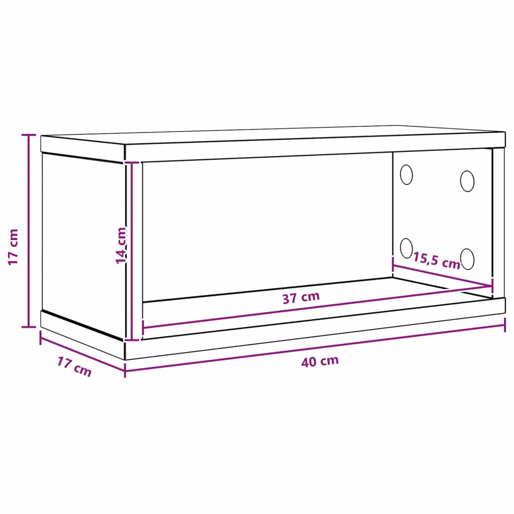 Rack per Stoccaggio CD Legno antico 40 x 17 x 17 cm 8012724
