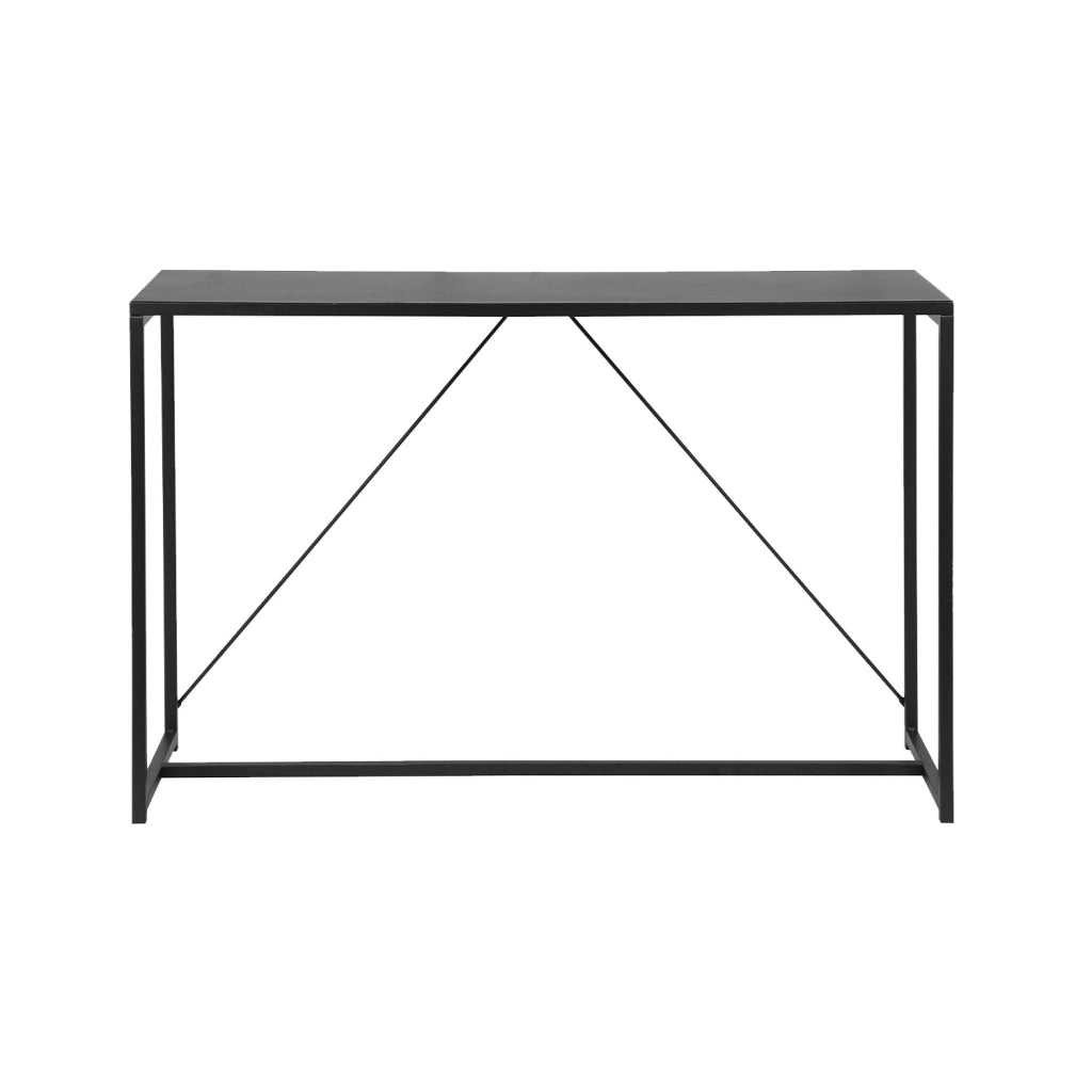 Consolle in metallo con barra di rinforzo, 120cm, nero