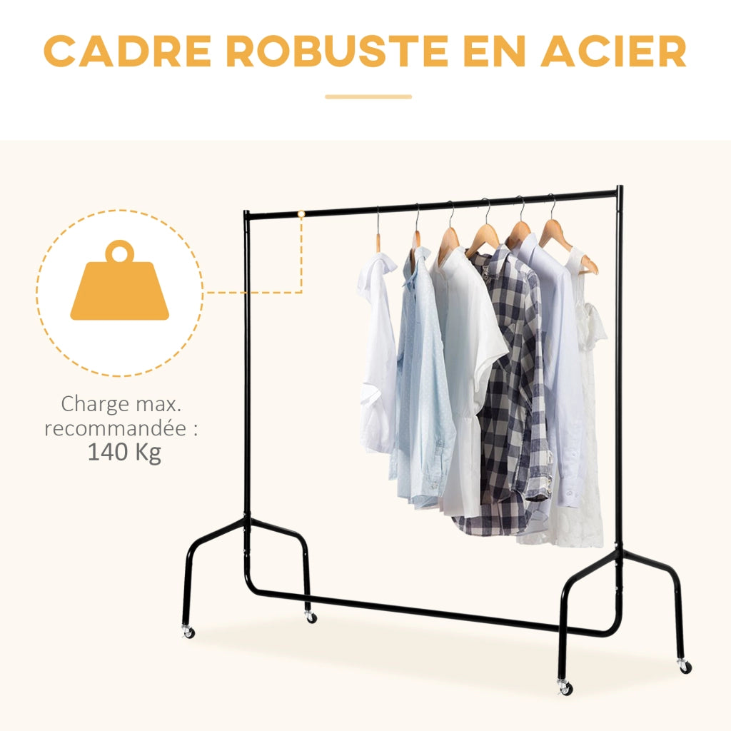 Appendiabiti con ruote ¨C Minimal ¨C nero 150x60x170 cm