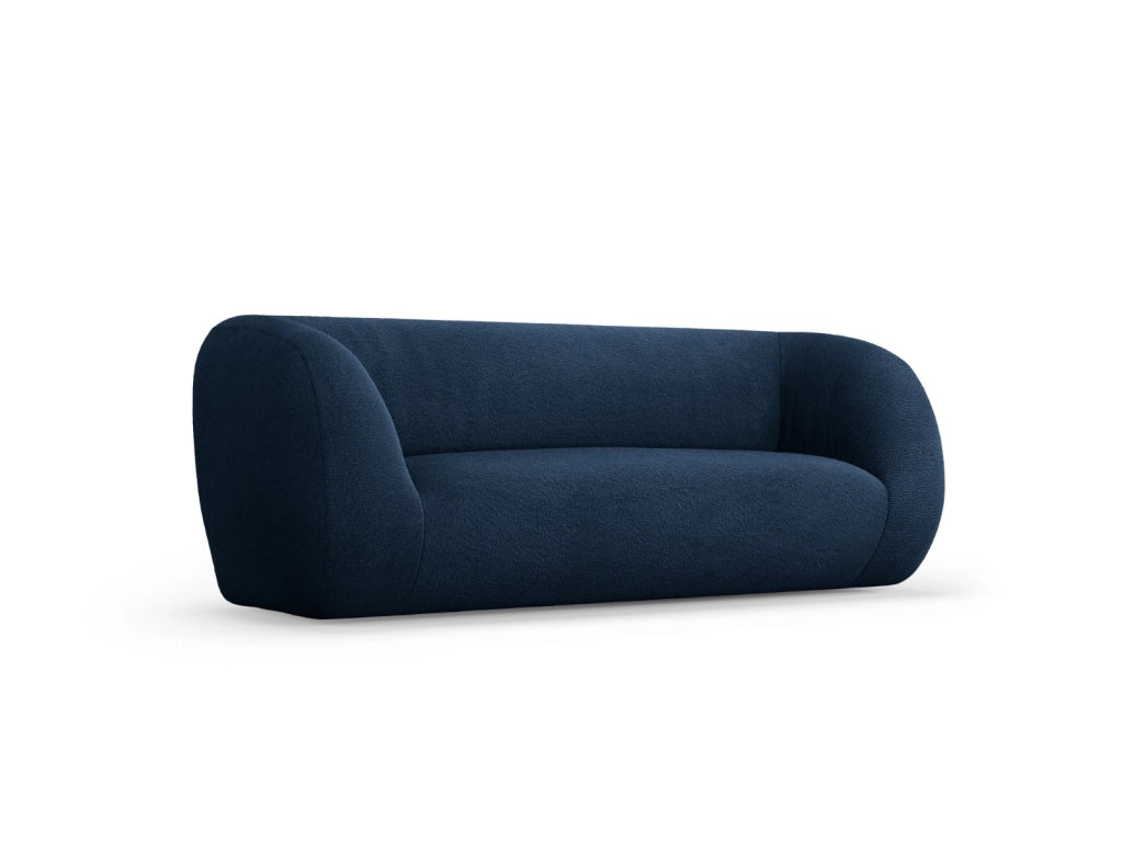 Cosmopolitan Design - Divano "Essen" 2 posti in bouclé blu scuro 