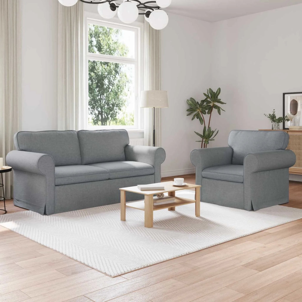 Set di divani 2 pcs Grigio chiaro 175 x 82 x 80 cm Tessuto 3407530