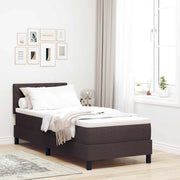 Letto a molle con materasso Marrone Scuro 80 x 200 cm Tessuto 3342243