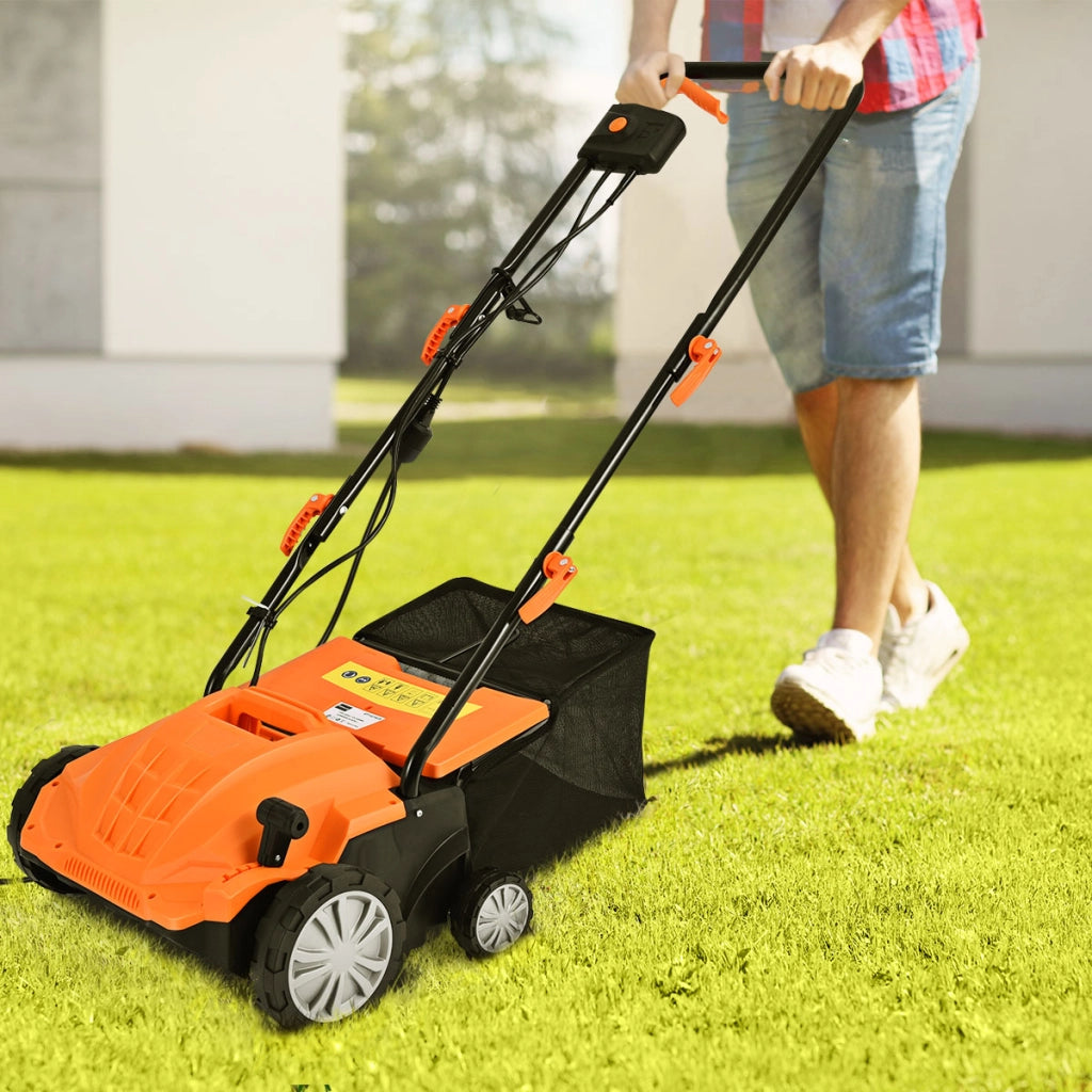 Decespugliatore e aeratore elettrico con blocco di sicurezza profondit¨¤ regolabile, Decespugliatore per prato Arancione