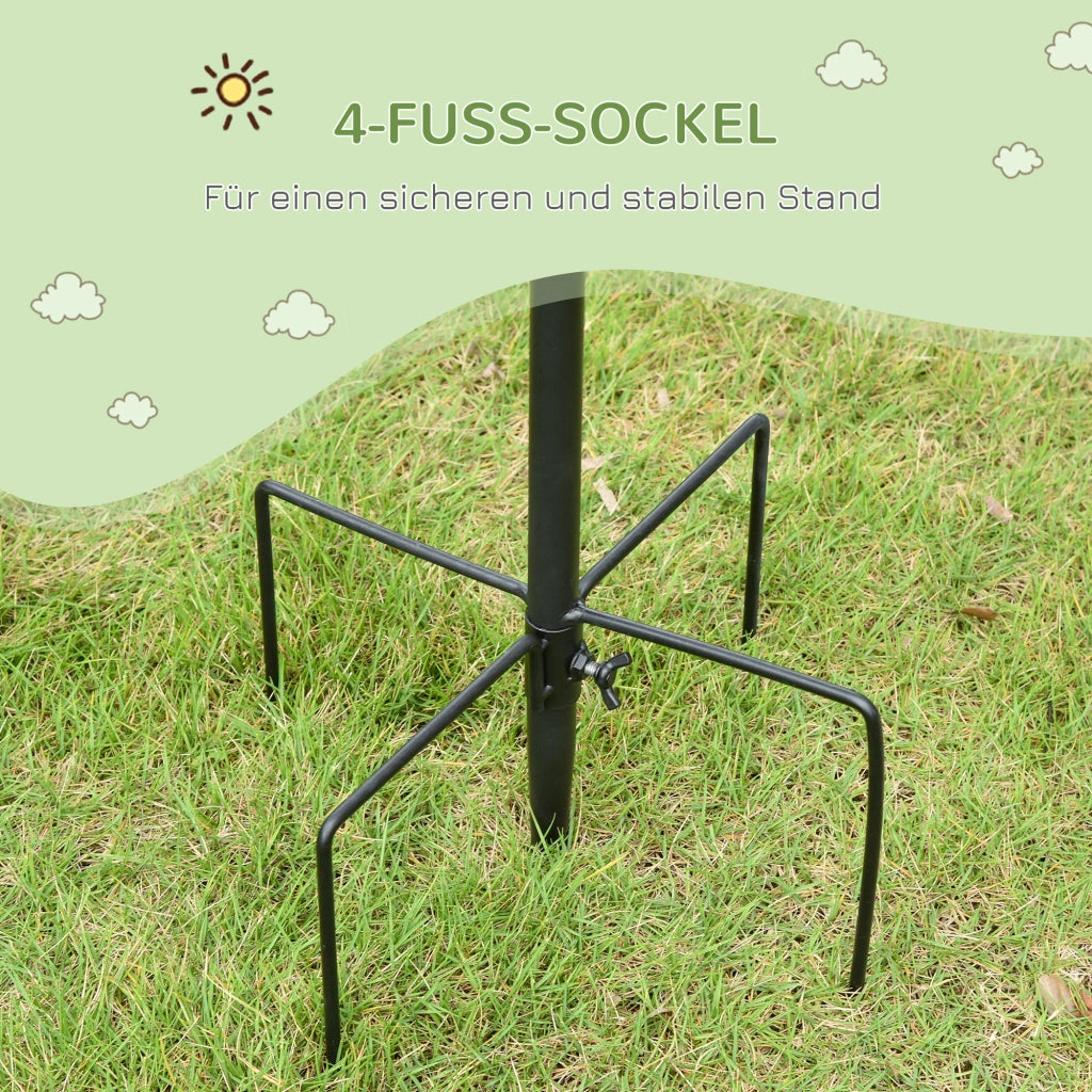 Mangiatoia per Uccelli con 4 Ganci, Spiedo, Ciotole ¨C Minimal ¨C Nero 208 cm