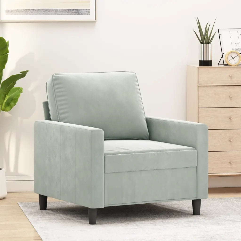Poltrona | Sedia Relax Grigio Chiaro 60 cm Velluto