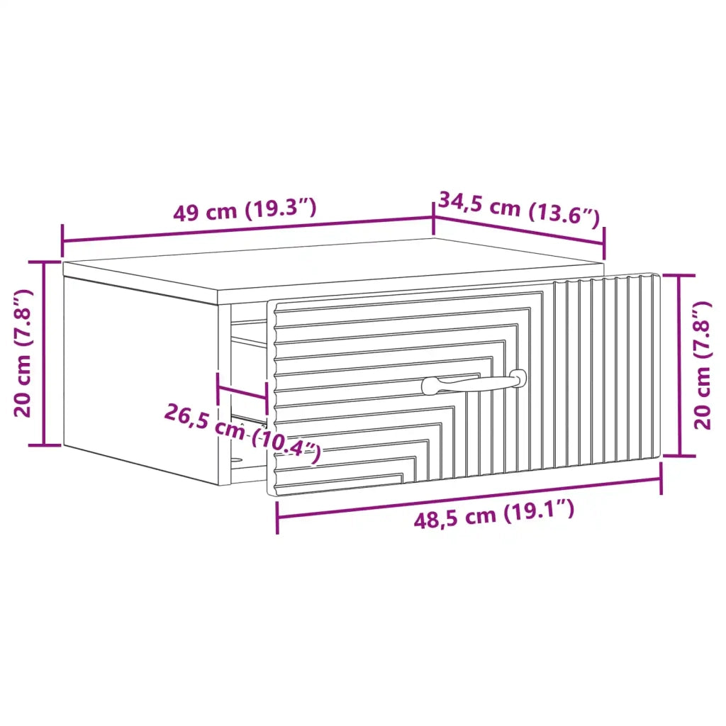 Set di 2 Comodini | Armadio da Notte | Mobiletto da notte a muro Nero 49 x 34,5 x 20 cm