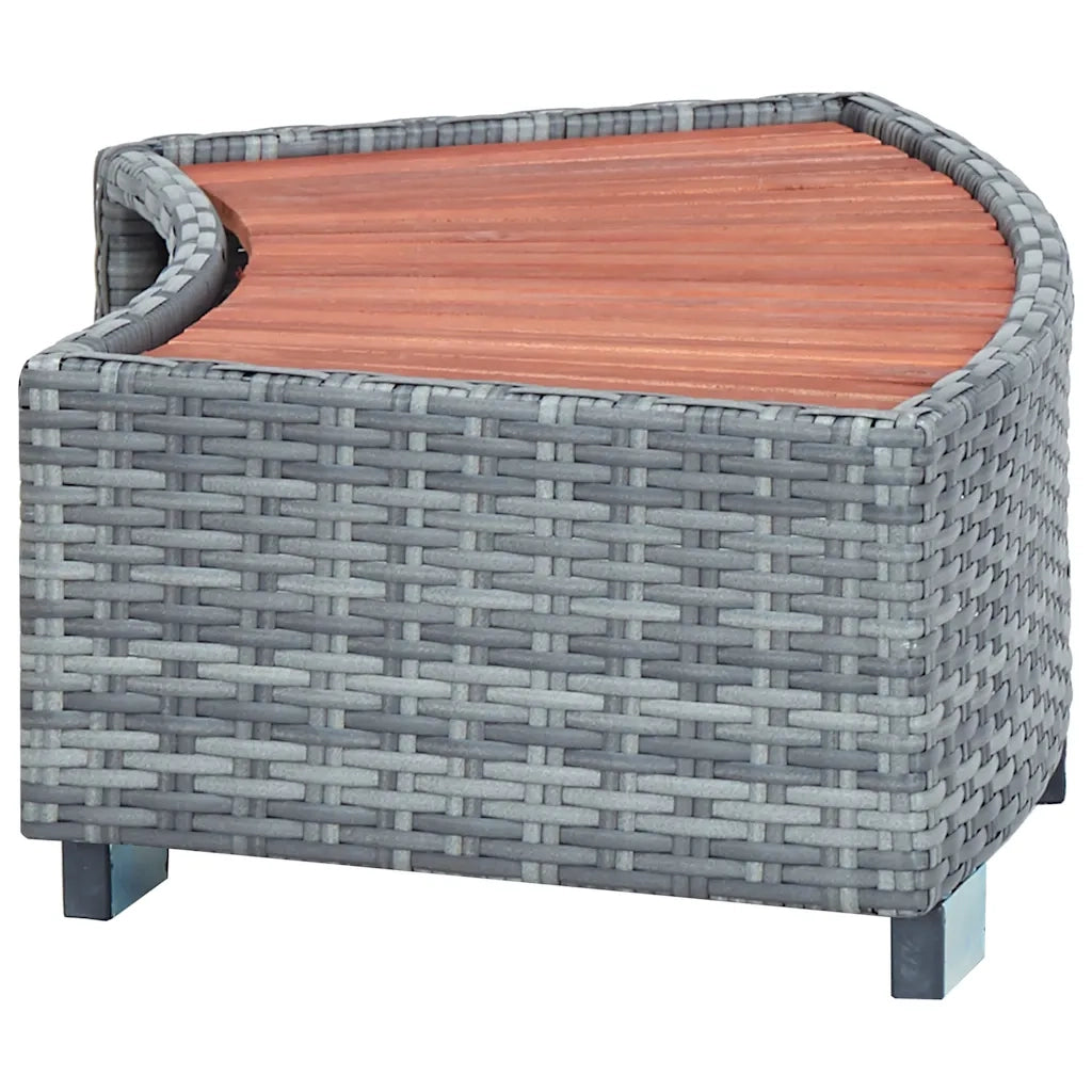 Scalino per Spa Grigio in Polyrattan 92x45x25 cm CFW8973203