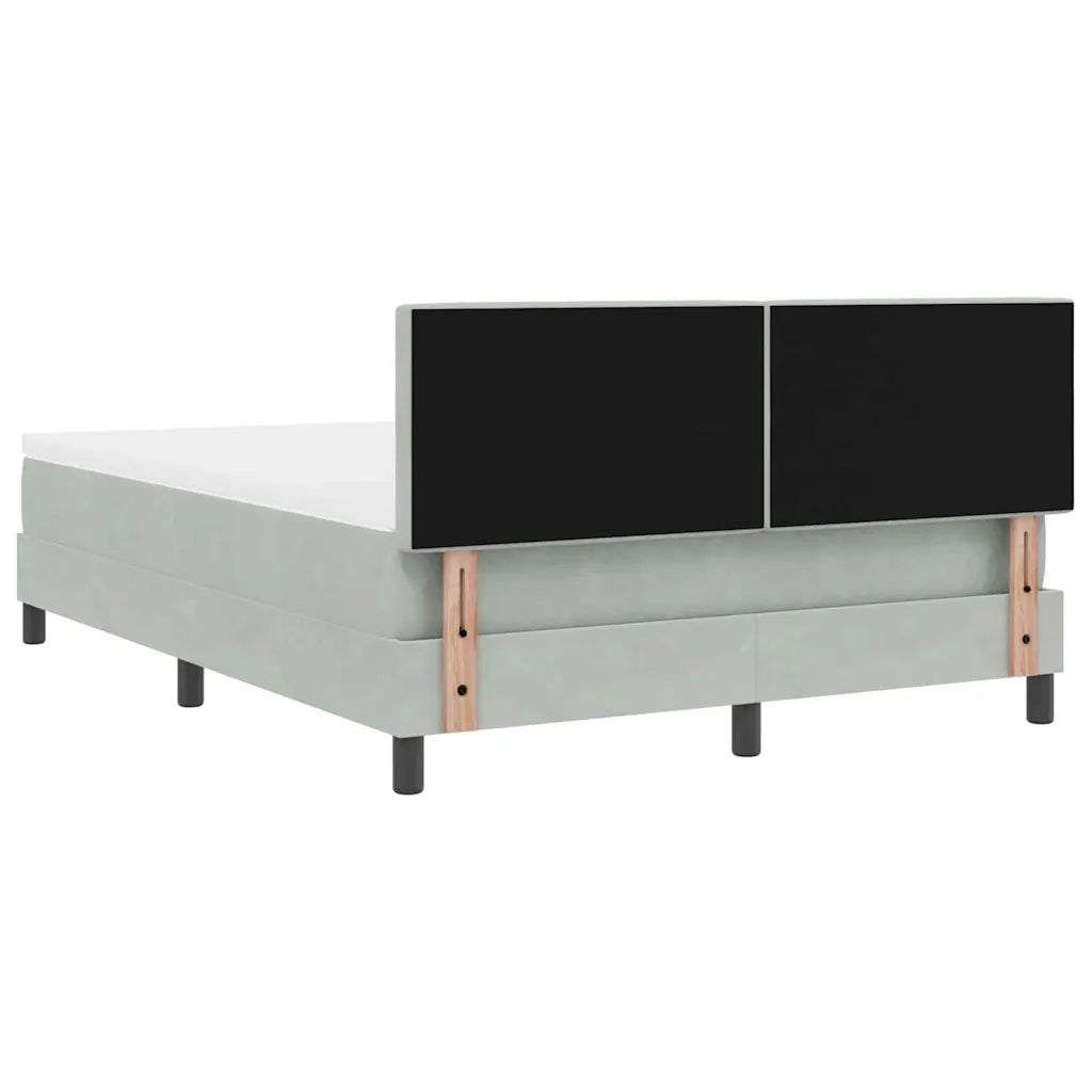 Letto a Sorgente LED con led Grigio chiaro 160 x 200 cm Velluto 3342662