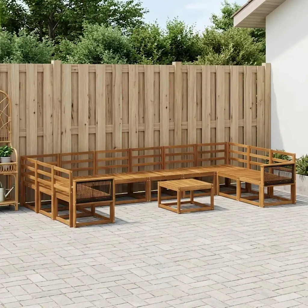 Set di divani da esterno 11 pcs Naturale