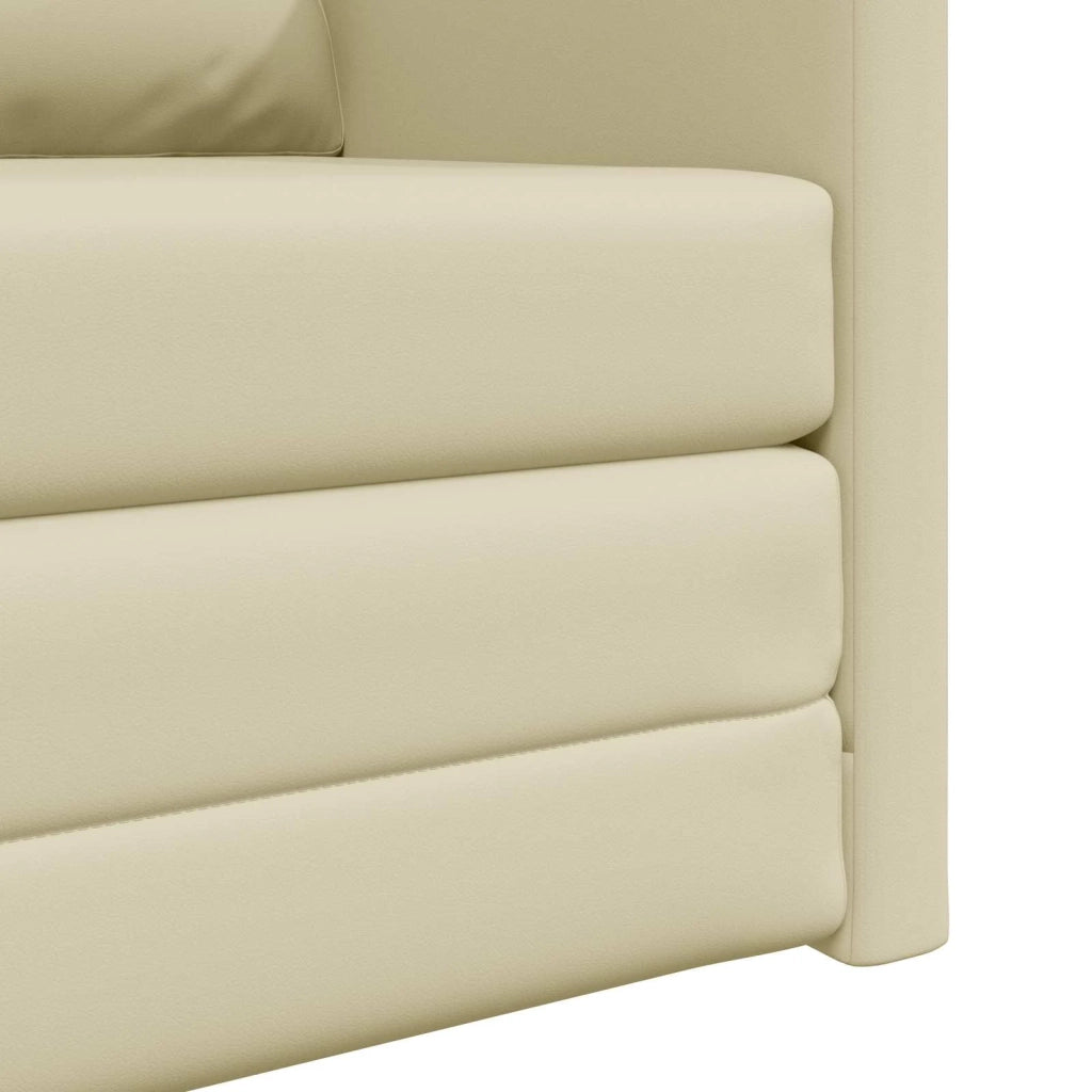Divano letto | Sof¨¤ letto | Letto singolo 60cm Crema Pelle Artificiale