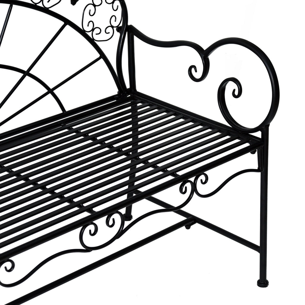 Panchina da giardino 2 posti ¨C zephmum ¨C Nero 107x55.5x92 cm