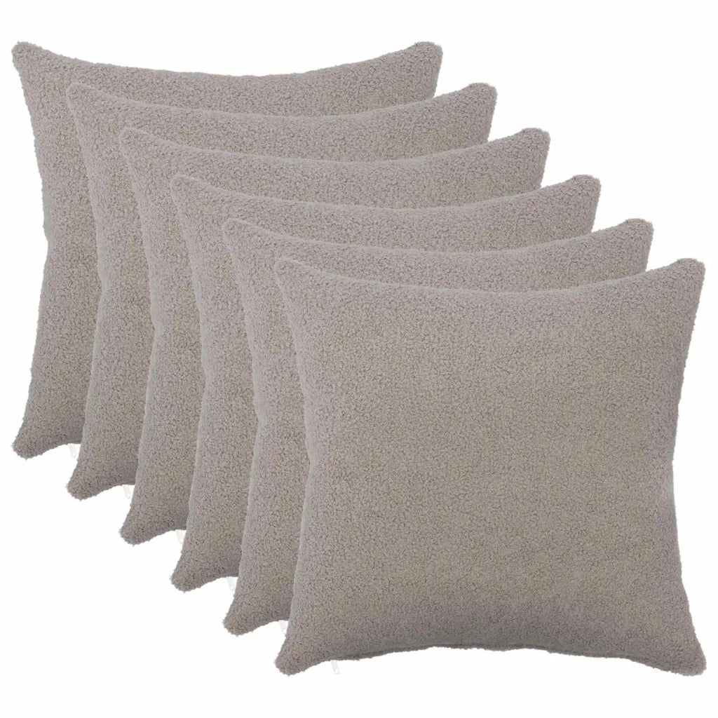 Federa 6 pcs HEERLEN Grigio Chiaro 35 x 35 cm Bouclé 908098