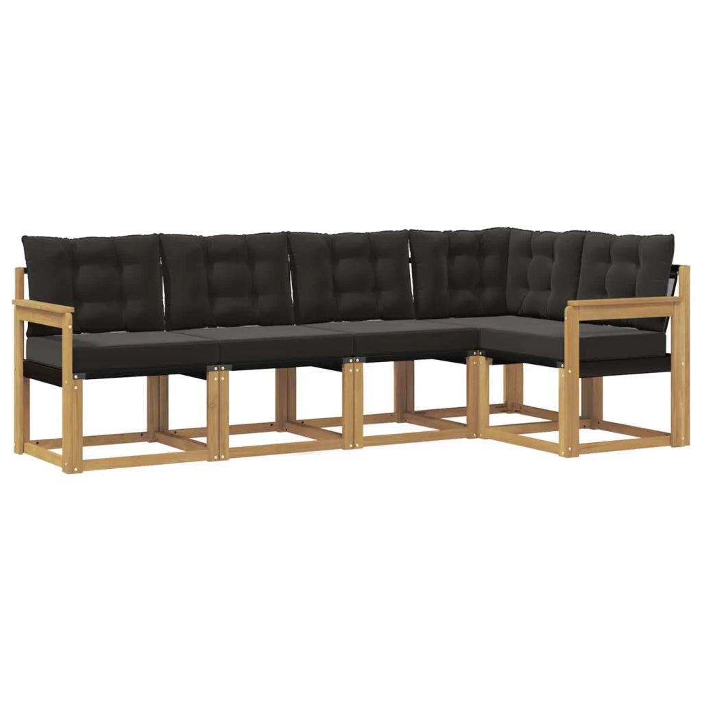 Set di divani da esterno 5 pz Bianco e Nero 3389470