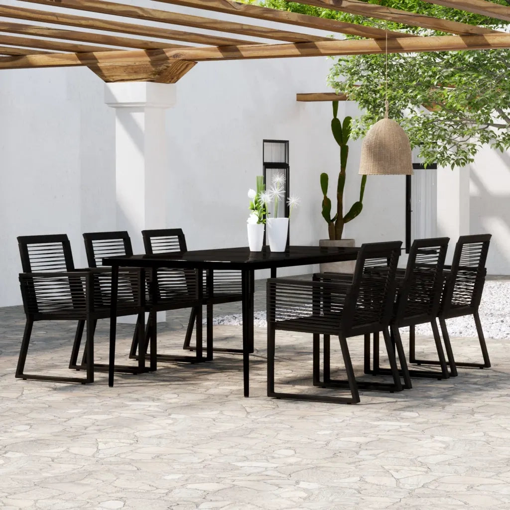 Set Mobili da Pranzo per Giardino 7 pz Nero 3099159