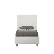 BS COM Letto singolo senza rete imbottito 80x200 similpelle bianco