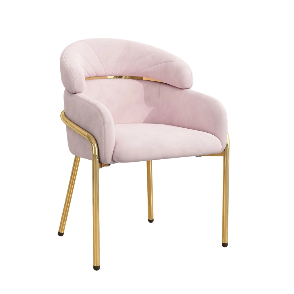 Sedia da Pranzo in Velluto con Gambe in Metallo ¨C MINIMAL ¨C Rosa