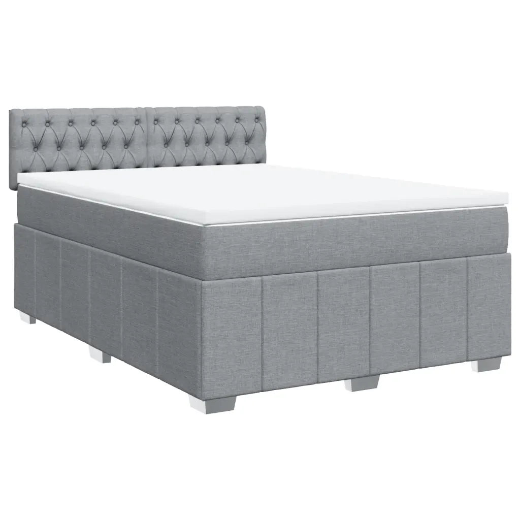 Giroletto a Molle con Materasso Grigio Chiaro 140x200cm Tessuto 3287098