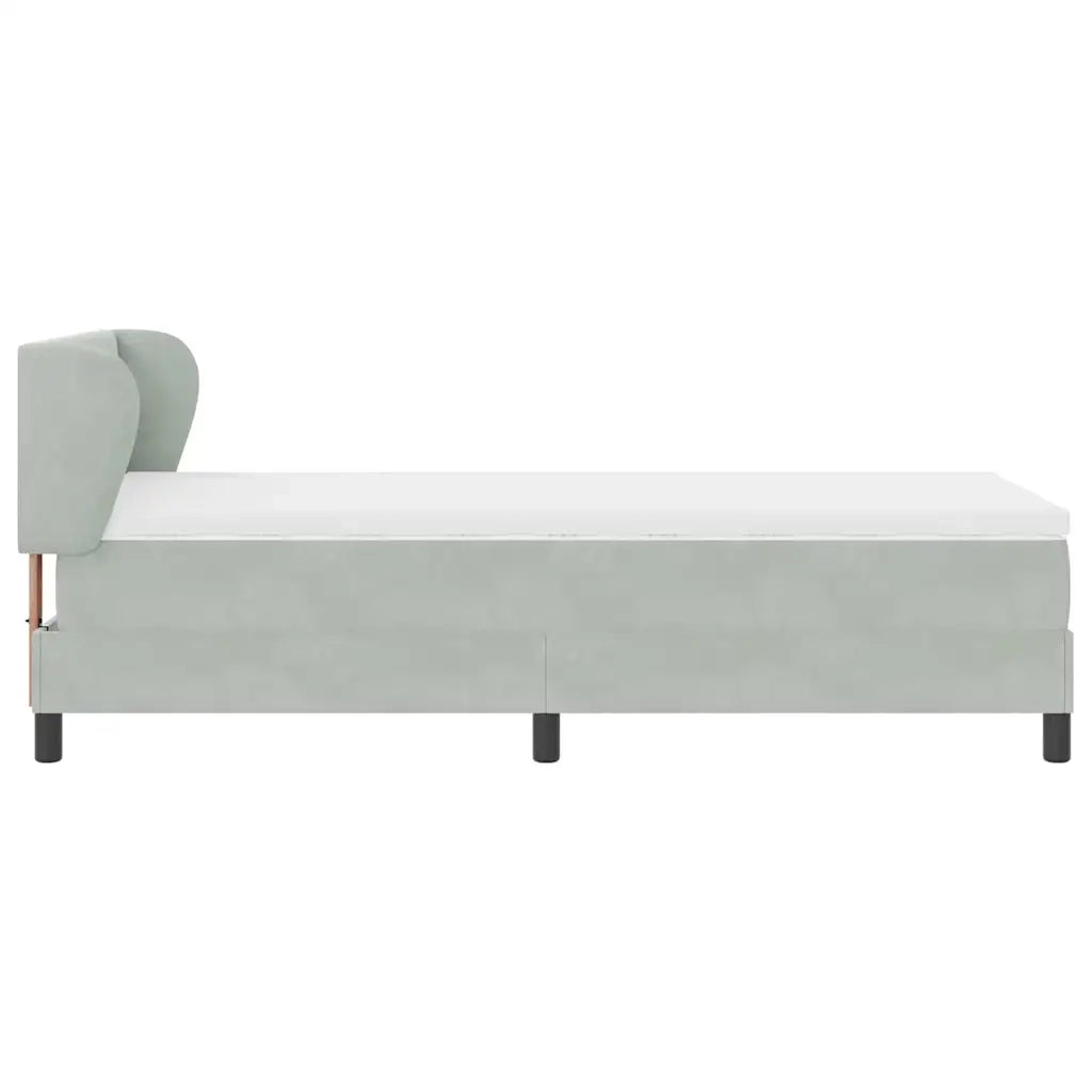 Letto a molle con testiera Grigio chiaro 80 x 200 cm Velluto 3340358