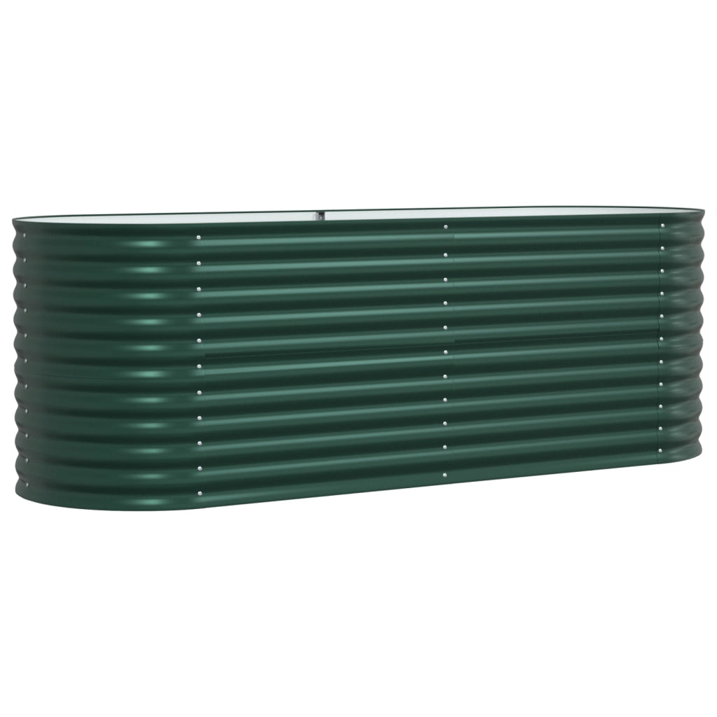 Letto da Giardino Rialzato Verde 240x80x81 cm in Acciaio Zincato
