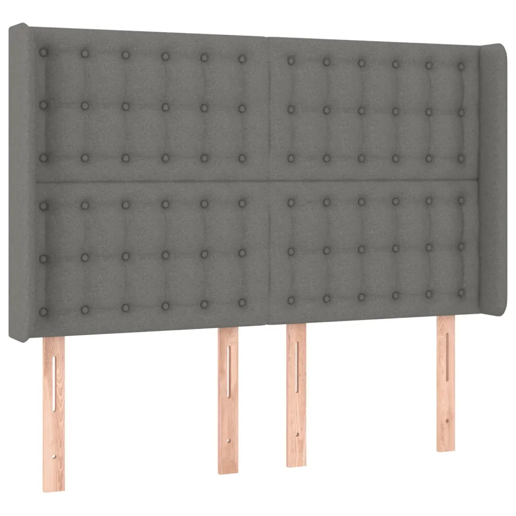 Letto a Molle Materasso e LED Grigio Scuro 140x190cm in Tessuto 3138630