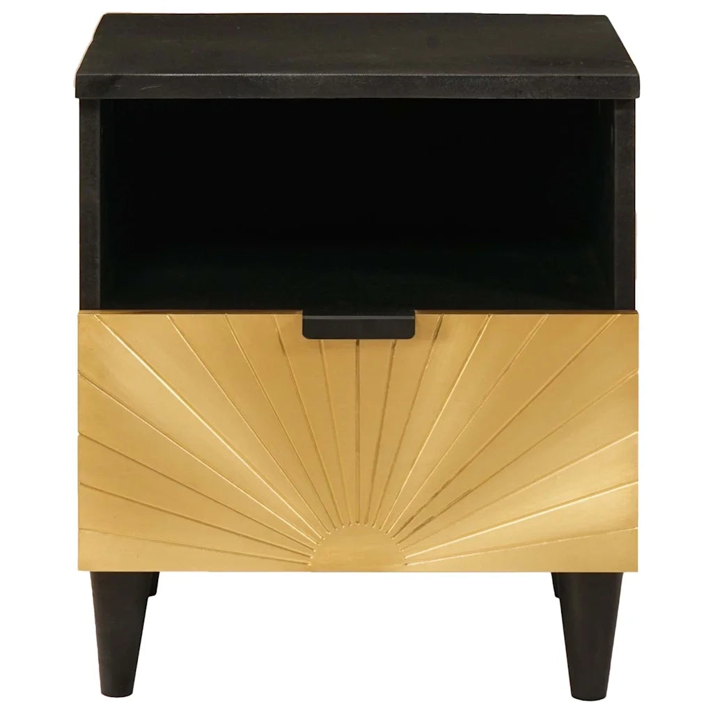 Armadio da Notte 2 pcs Nero e Oro 40 x 33 x 46 cm 4017835