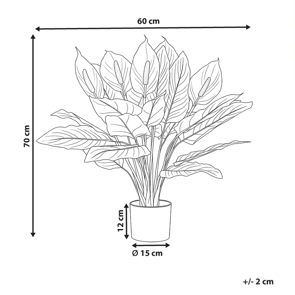 Pianta artificiale di Spathiphyllum in vaso Materiale sintetico Accessorio decorativo da interno