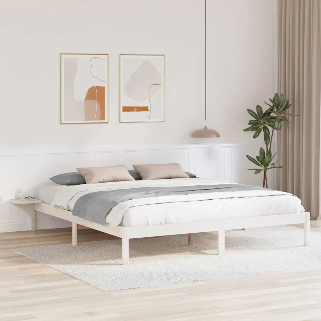 Struttura del letto Bianco 200 x 200 cm Pino massello