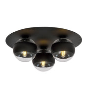Emibig plafoniera Solar 3 luci E14 nero trasparente