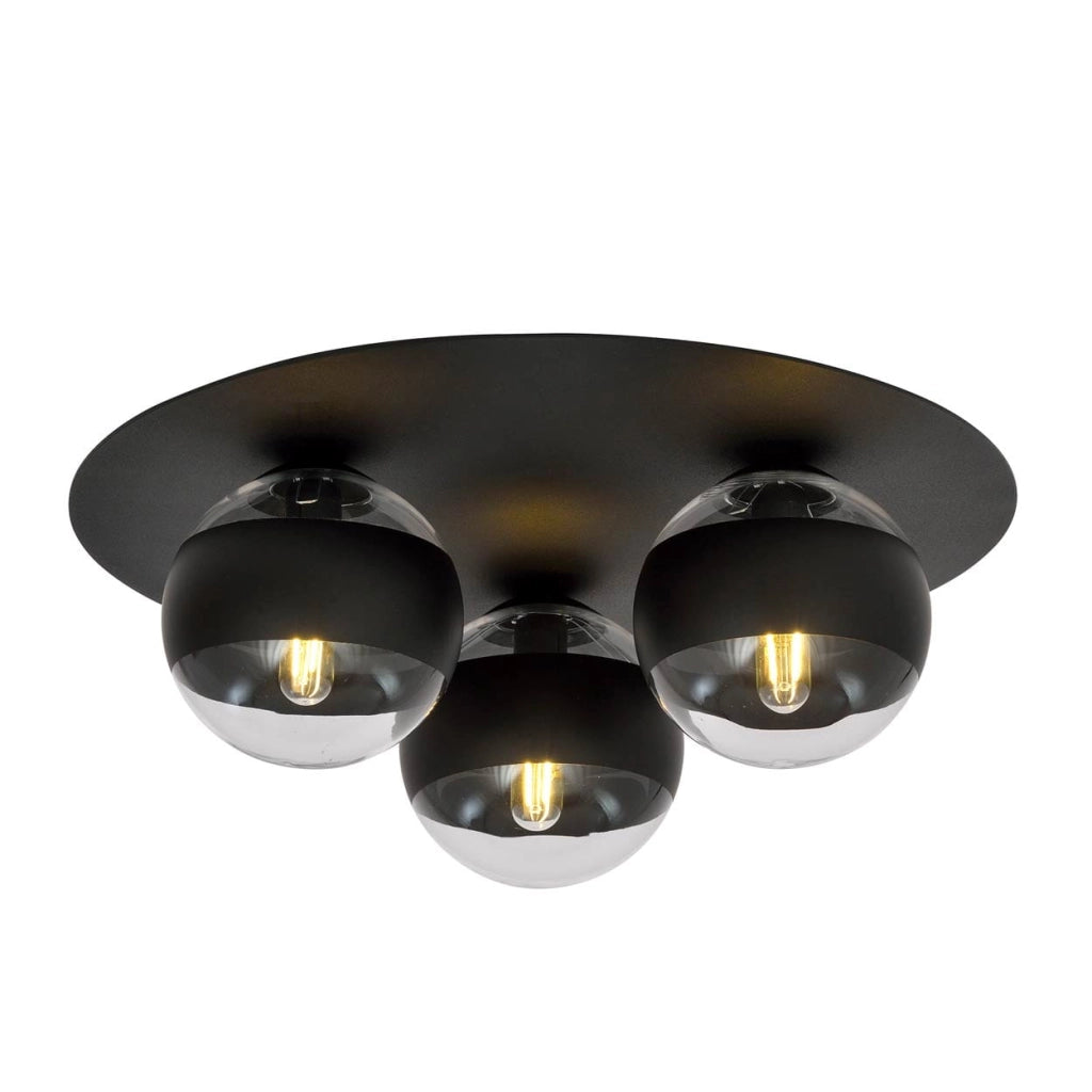 Emibig plafoniera Solar 3 luci E14 nero trasparente