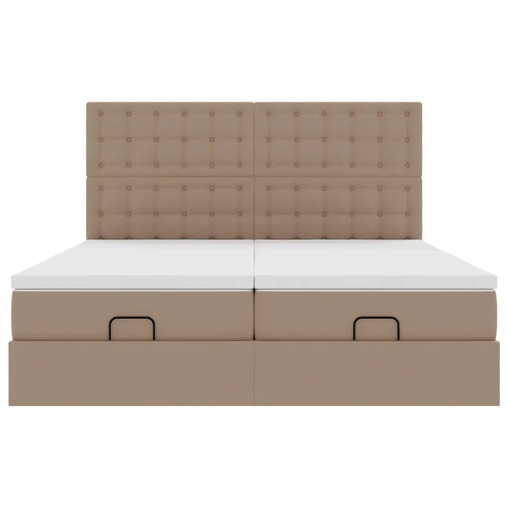 Struttura Letto Pouf con Materassi 200x200cm Similpelle 3314512