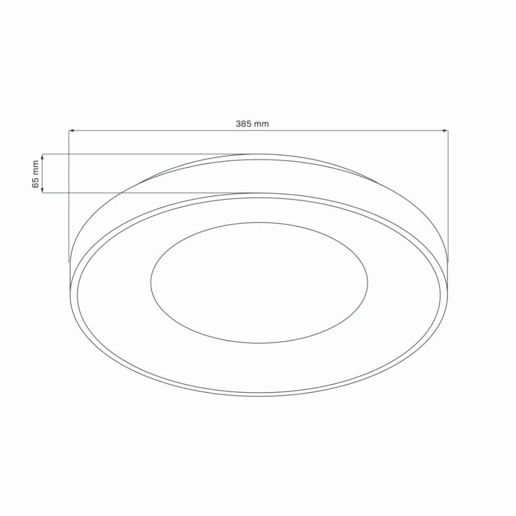 Plafoniera LED 48W rotonda 38cm nera telecomando IP44