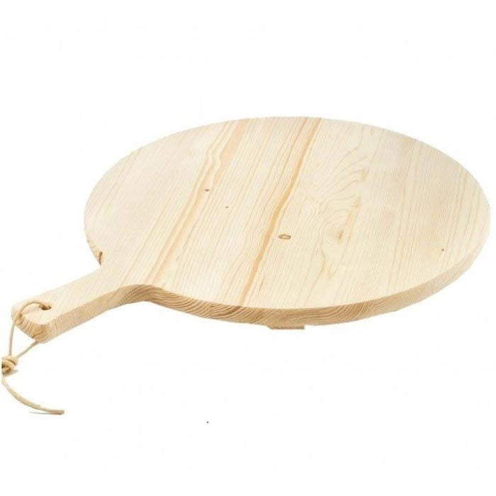 Tagliere Per Pizza Rotondo 34 cm In Legno Di Abete Con Manico Affettati Cucina
