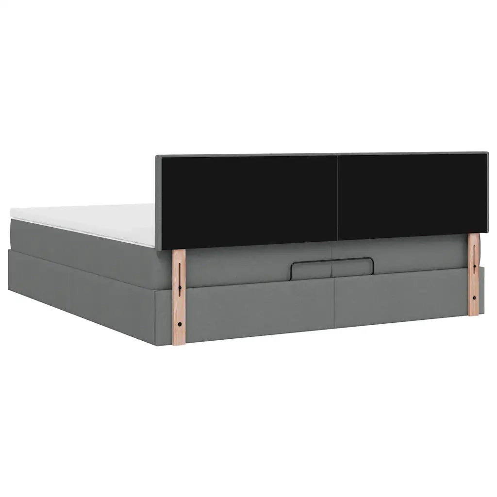 Struttura Letto Pouf con Materassi 200x200 cm in Tessuto 3312251