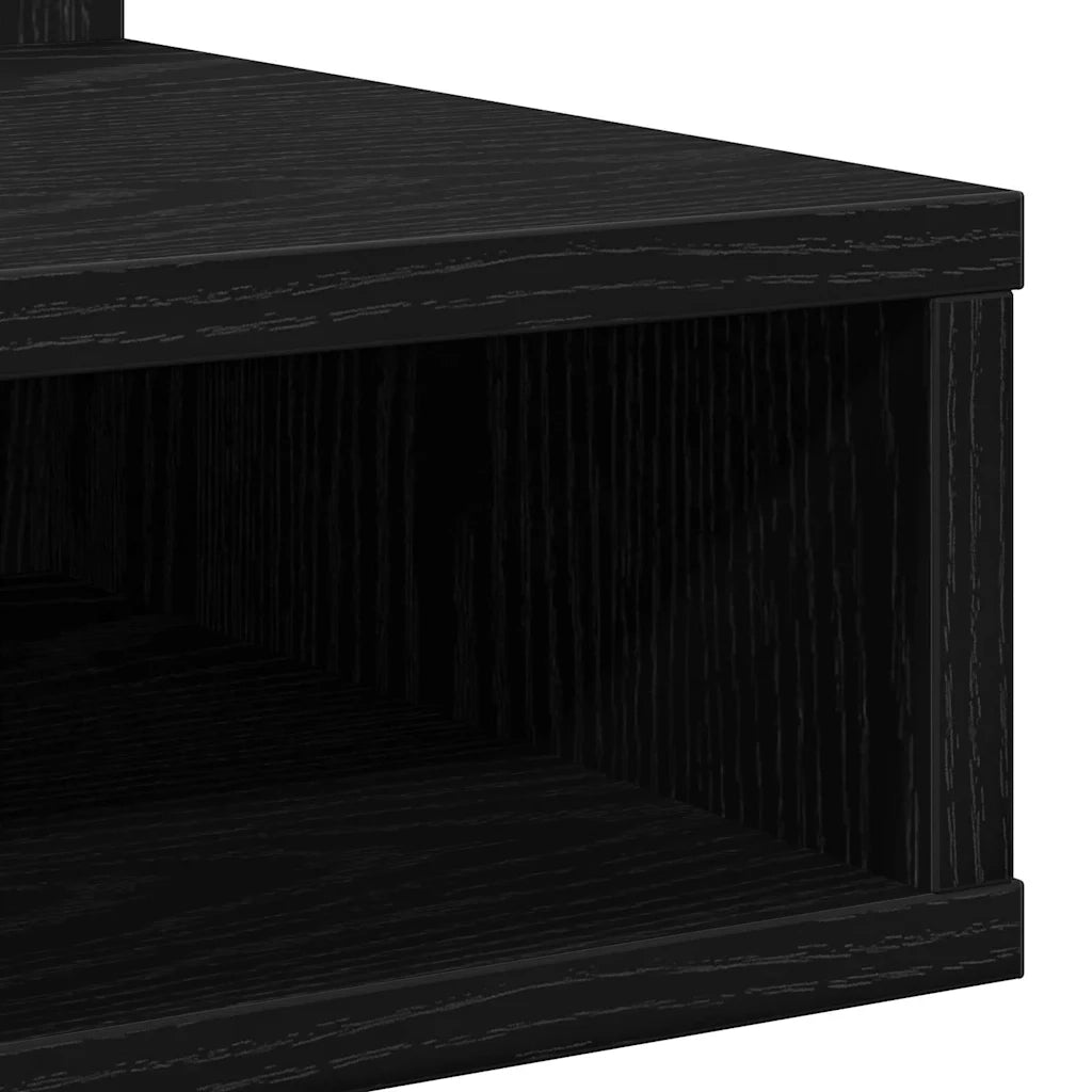 Mobiletto per specchio-Mensola con Specchio Rovere Nero 90 x 31,5 x 62 cm