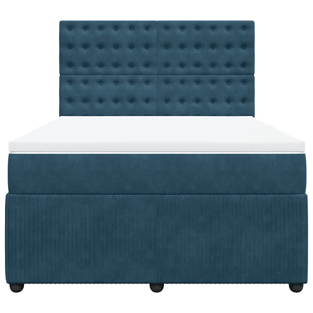 Giroletto a Molle con Materasso Blu 140x190 cm in Velluto 3294650