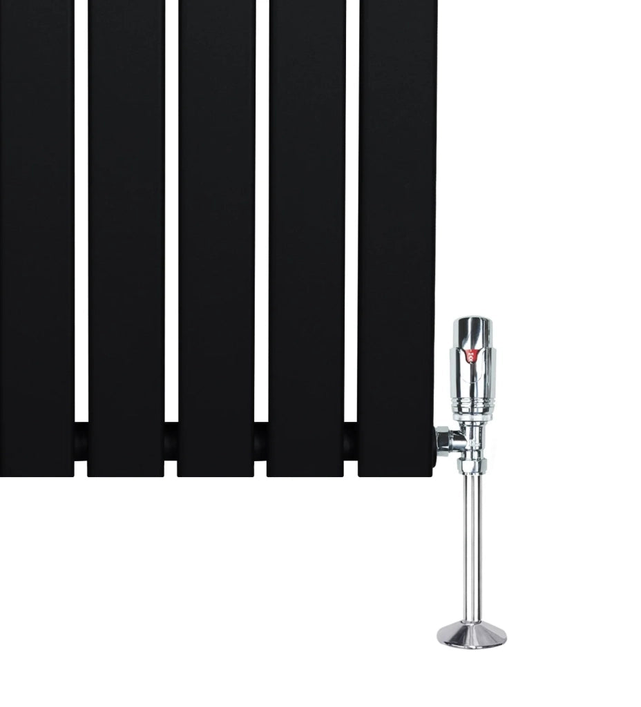 Radiatore Verticale 1800 x 420 mm con Valvole TRV Nero