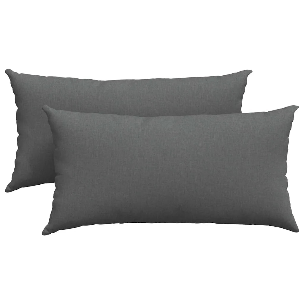 Cuscini da Divano 2 pz-Set di 2 Cuscini per Sofa Grigio scuro 80 x 40 cm Tessuto 329267