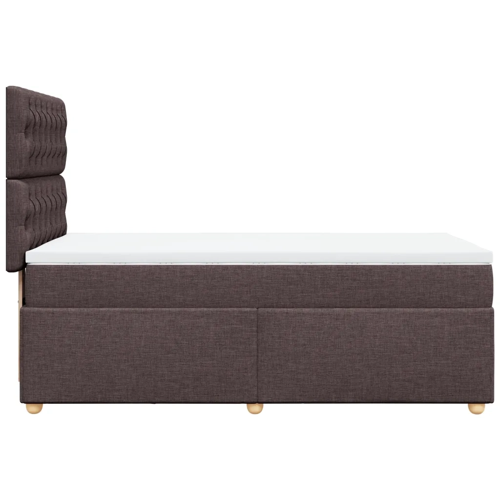 Giroletto a Molle con Materasso Marrone Scuro 80x200 cm Tessuto