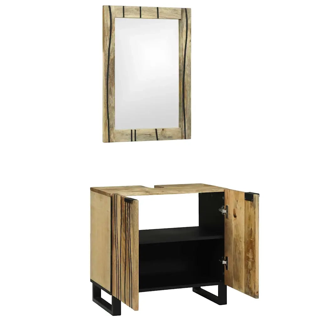 Set di mobili per il bagno 2 pcs Marrone Legno multistrato 3310042