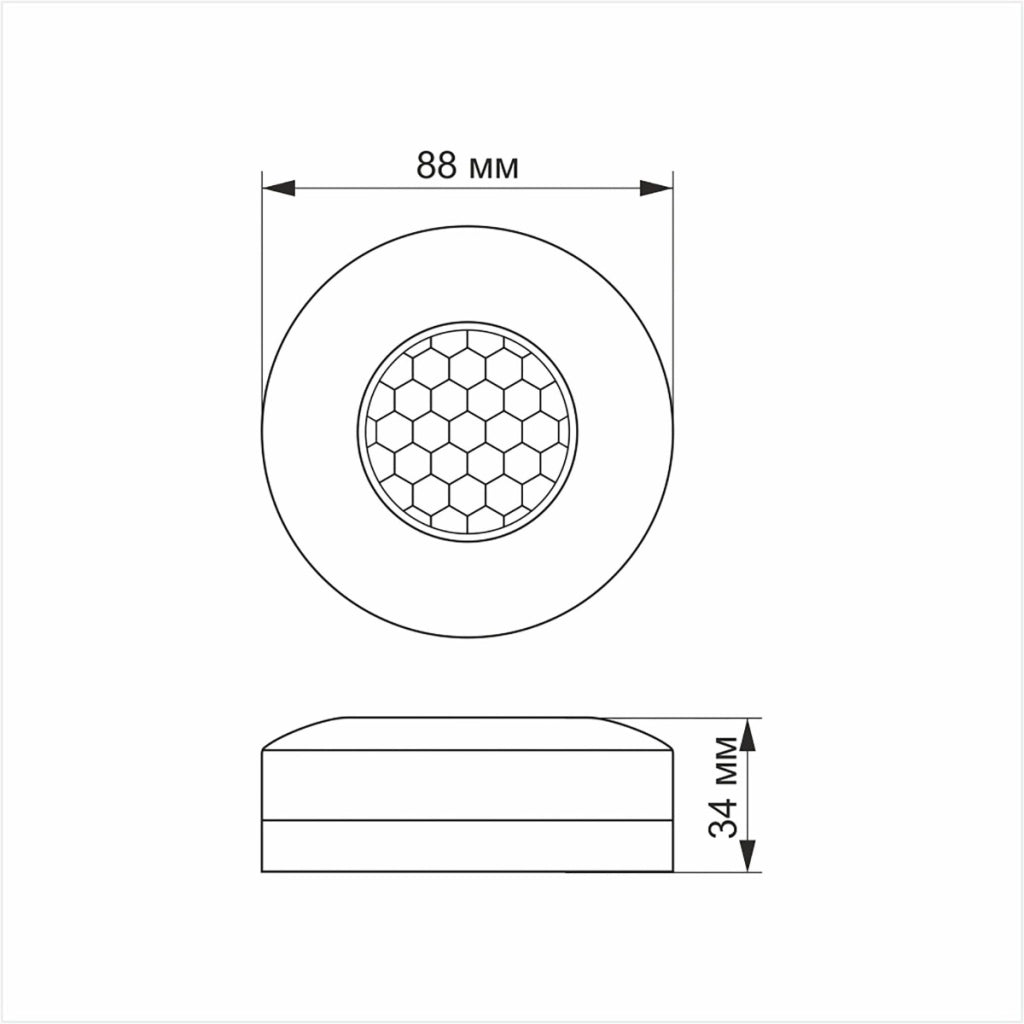 Videx Sensore PIR luce/movimento 8m 1200W IP20 rotondo